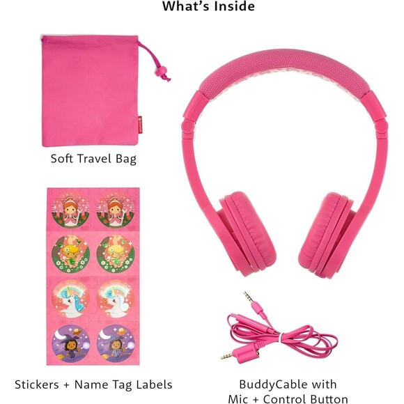 BuddyPhones Explore+ on-Ear Headphones - Rose Pink Model BP-EXPLOREP-PINK - Picture 1 of 6